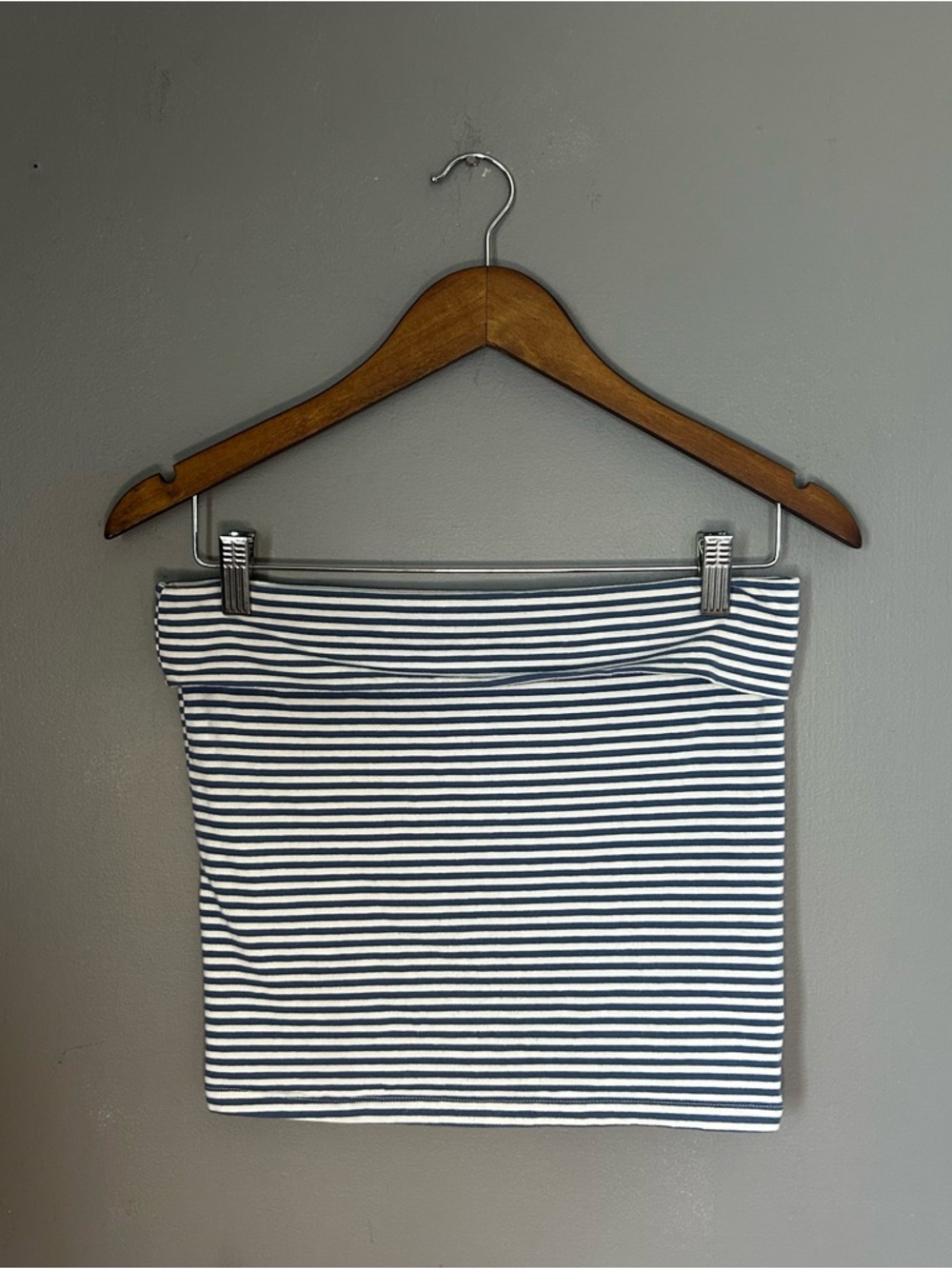 American Eagle Blue White Striped Tube Top Medium Stretch Bandeau